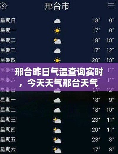 邢台昨日气温查询实时，今天天气邢台天气 