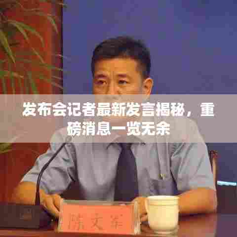 发布会记者最新发言揭秘，重磅消息一览无余