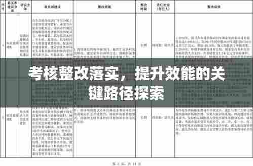 考核整改落实，提升效能的关键路径探索