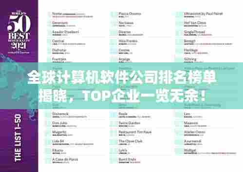 全球计算机软件公司排名榜单揭晓，TOP企业一览无余！