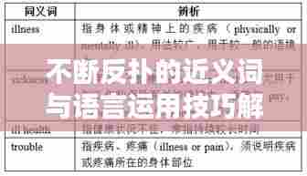 不断反扑的近义词与语言运用技巧解析